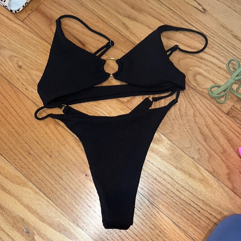 black shein bikini set